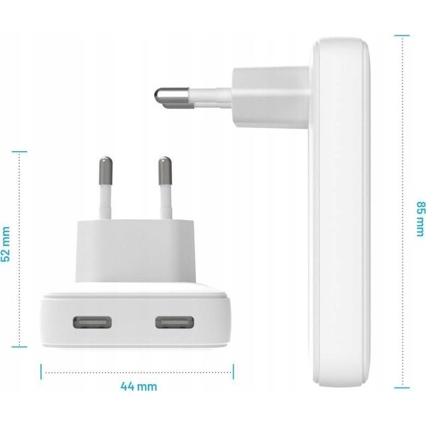 FIXED Slim GaN Travel Charger - ładowarka GaN USB-C z Power Delivery 45W biała - Gwarancja bezpieczeństwa. Proste raty. Bezpłatna wysyłka od 170 zł.