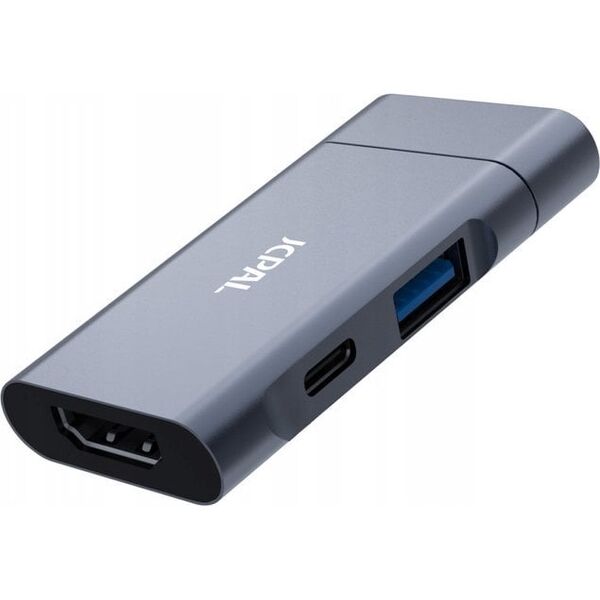 JCPAL USB-C 3-in-1 Travel Hub - hub HDMI/PD/USB-A 3.0 - Gwarancja bezpieczeństwa. Proste raty. Bezpłatna wysyłka od 170 zł.