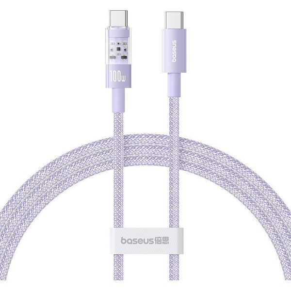 Καλώδιο Baseus Gem Τύπου C-Τύπου C 100W 1m (μωβ)