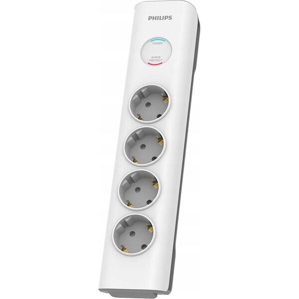 PRZEDŁUŻACZ SIECIOWY PHILIPS LISTWA ZASILAJĄCA BIAŁA 4 GNIAZDA SCHUKO 2M SPN7040WA/58
