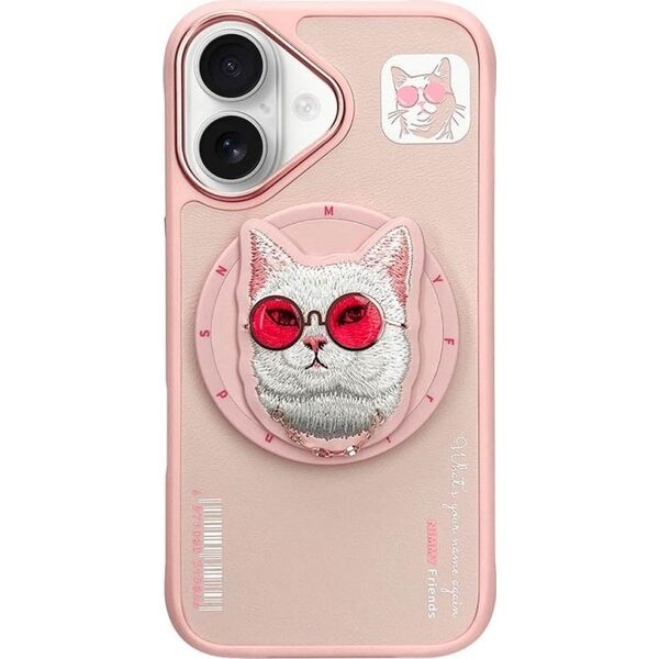 Etui Nimmy Glasses Cool Cat do iPhone 16  różowy standard