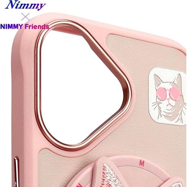 Etui Nimmy Glasses Cool Cat do iPhone 16  różowy standard
