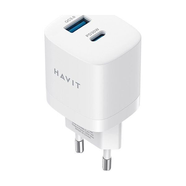 Ładowarka Havit USB-A+USB-C UC30 EU (biały)