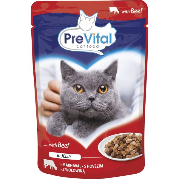 PREVITAL wołowina w galaretce dla kotów 100g