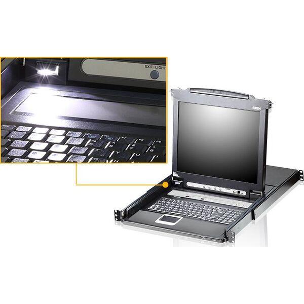 Κονσόλα KVM Aten ATEN KVM 16 port LCD 19'' + πληκτρολόγιο + επιφάνεια αφής USB-PS/2 - CL5716N-ATA-AG