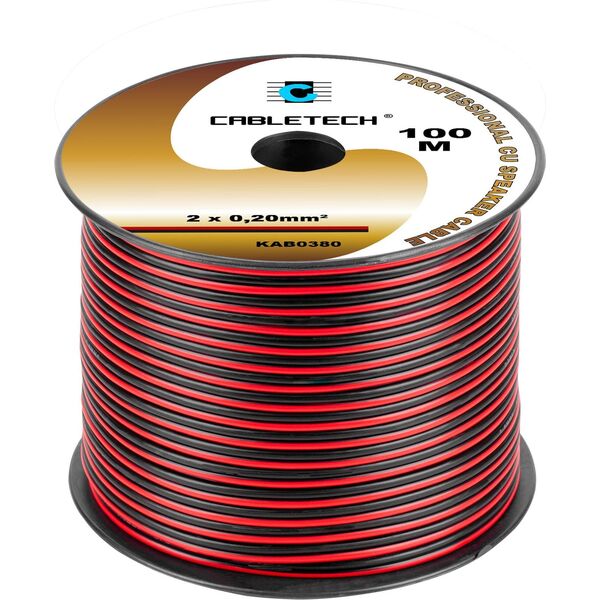 Przewód Cabletech Kabel głośnikowy 0,2mm czarno-czerwony