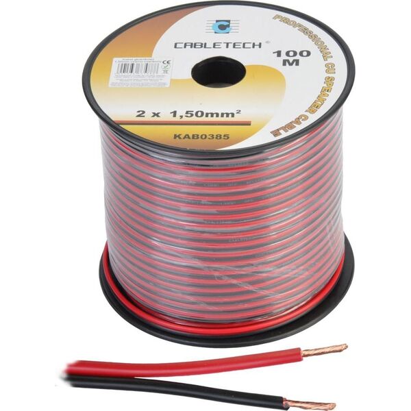 Przewód Cabletech Kabel głośnikowy 1,5mm czarno-czerwony