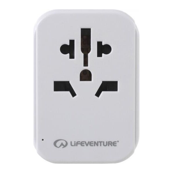 Lifeventure Adapter podróżny z USB i USB-C LIFEVENTURE WORLD TO EUROPE TRAVEL ADAPTOR Uniwersalny