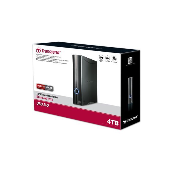 Dysk zewnętrzny HDD Transcend 35T3 Turbo 4TB Czarny (TS4TSJ35T3)
