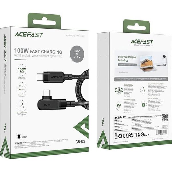 Kabel USB Acefast USB-C - USB-C 2 m Czarny (6974316281016)