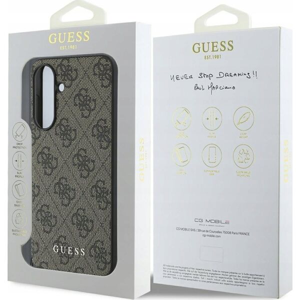 Guess 4G Charms Collection Case for Samsung Galaxy A36 Brown