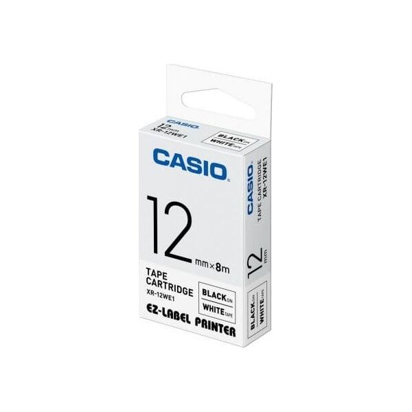 Casio Μαύρο σε Λευκό 1 Πακέτο 12mmx8m