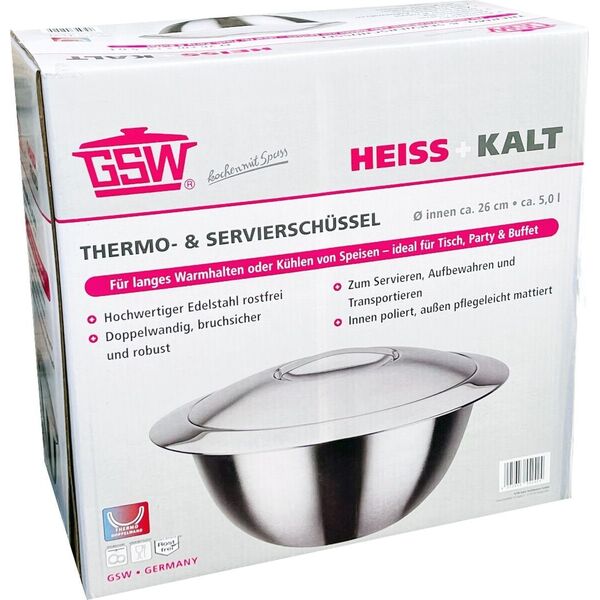 Θερμο μπολ με καπάκι GSW552424, μεταλλικό, Ø26, 5 l
