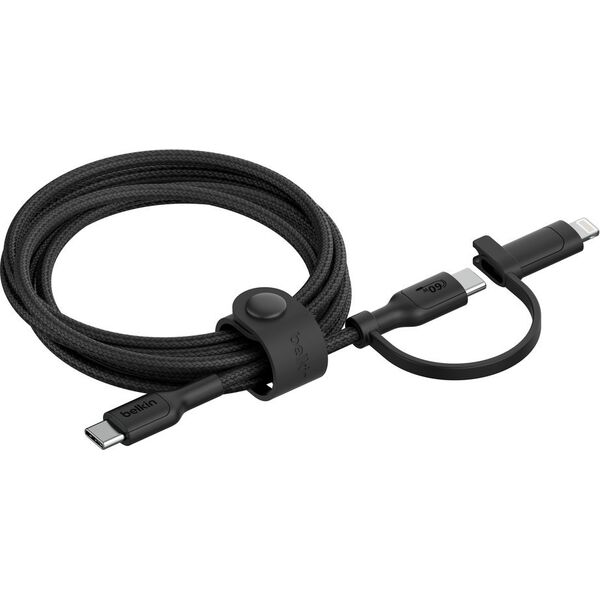 Belkin BOOST CHARGE 2-in-1 Cable USB-C/Lig.1,5m sw.CAC003hq1.5MBK