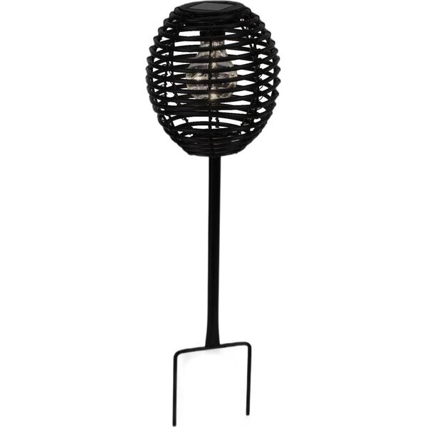 ΗΛΙΑΚΟ ΦΩΤΙΣΤΙΚΟ ΣΦΑΙΡΑ RATTAN ΜΑΥΡΟ PROGARDEN