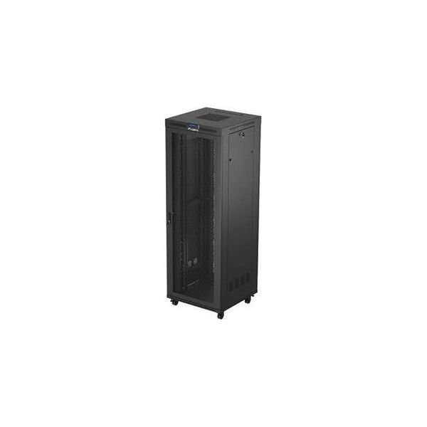 Επιδαπέδια εγκατάσταση rack 19'' 47U 800x800 μαύρη με διάτρητες πόρτες LCD LANBERG (FLAT PACK)