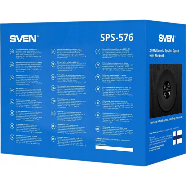 SVEN SPS-576 ηχεία 2.0 για υπολογιστή, BLUETOOTH, 8W