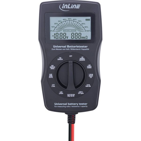 InLine® Πολυλειτουργικός Ελεγκτής Μπαταρίας, Συσκευή μέτρησης με οθόνη LCD