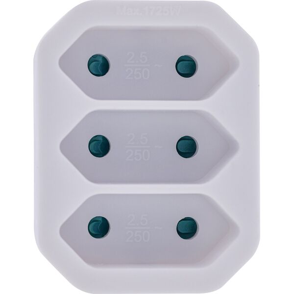 Προσαρμογέας πρίζας InLine®, βύσμα Schuko σε 3x υποδοχή Euro, λευκό