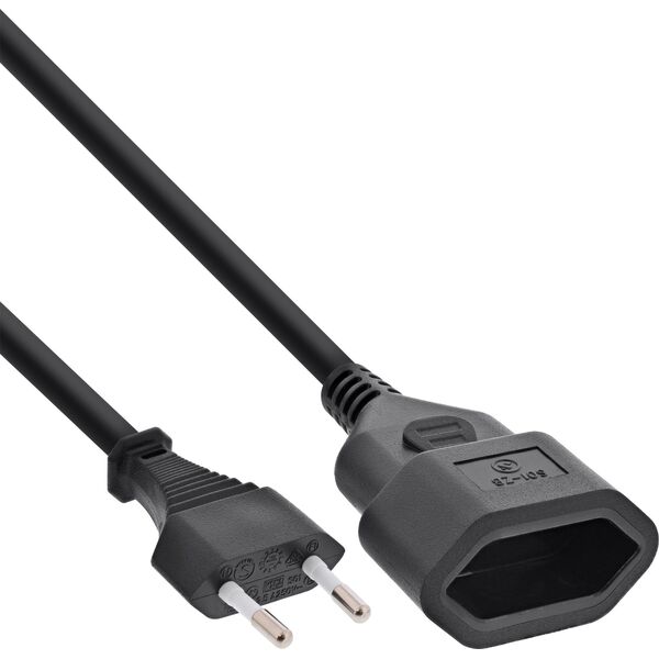 Επέκταση Euro InLine®, Eurostecker σε Eurokupplung, μαύρο, 0,2m