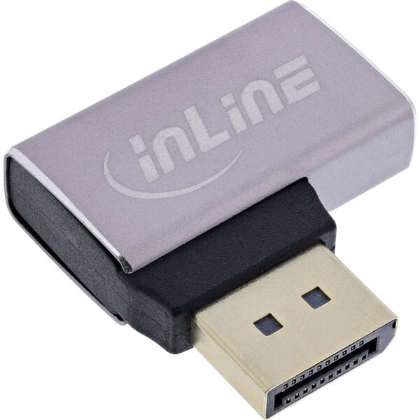 InLine® DisplayPort 1.4 Adapter, DisplayPort αρσενικό / θηλυκό, 90° αριστερά, 8K UHD