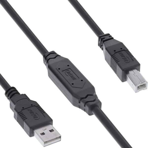 InLine® USB 2.0 Ενεργό Καλώδιο, USB-A Αρσενικό σε USB-B Αρσενικό, 10m