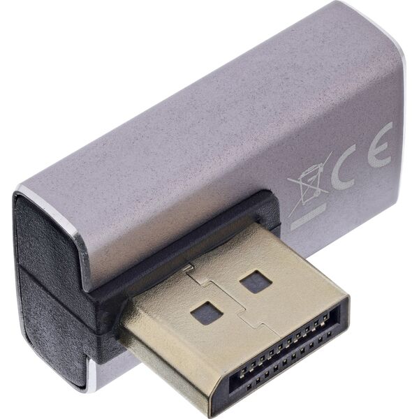InLine® DisplayPort 1.4 Adapter, DisplayPort St/ Bu, 90° κάθετα δεξιά, 8K UHD