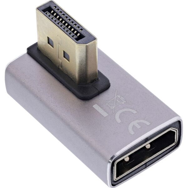InLine® DisplayPort 1.4 Adapter, DisplayPort St/ Bu, 90° κάθετα αριστερά, 8K UHD