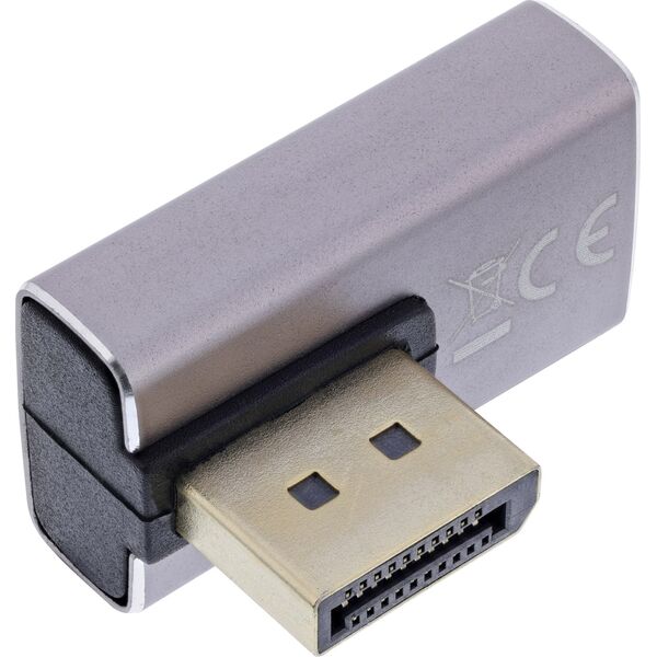InLine® DisplayPort 1.4 Adapter, DisplayPort St/ Bu, 90° κάθετα αριστερά, 8K UHD