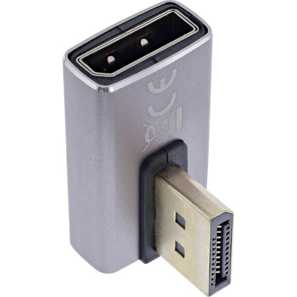 InLine® DisplayPort 1.4 Adapter, DisplayPort St/ Bu, 90° κάθετα αριστερά, 8K UHD
