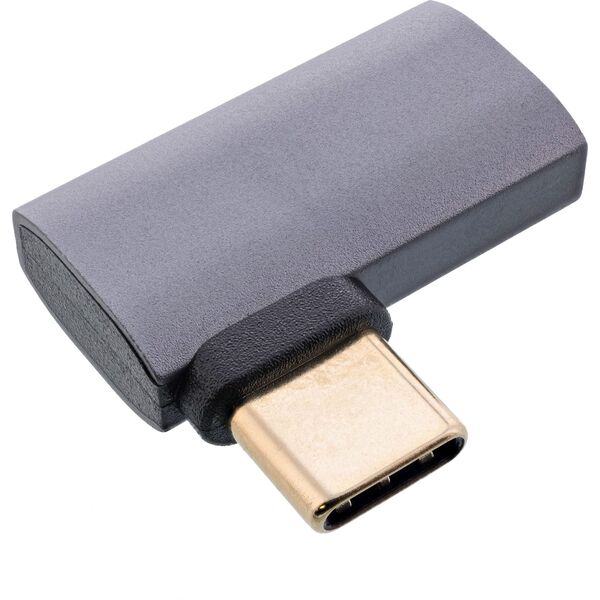 InLine® USB4 Adapter, USB-C αρσενικό/θηλυκό δεξιά/αριστερά γωνιακό, Αλουμίνιο, γκρι