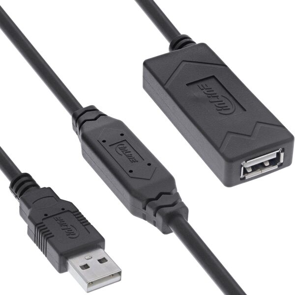 Ενεργό καλώδιο επέκτασης USB 2.0, USB-A αρσενικό/θηλυκό, 12,5m