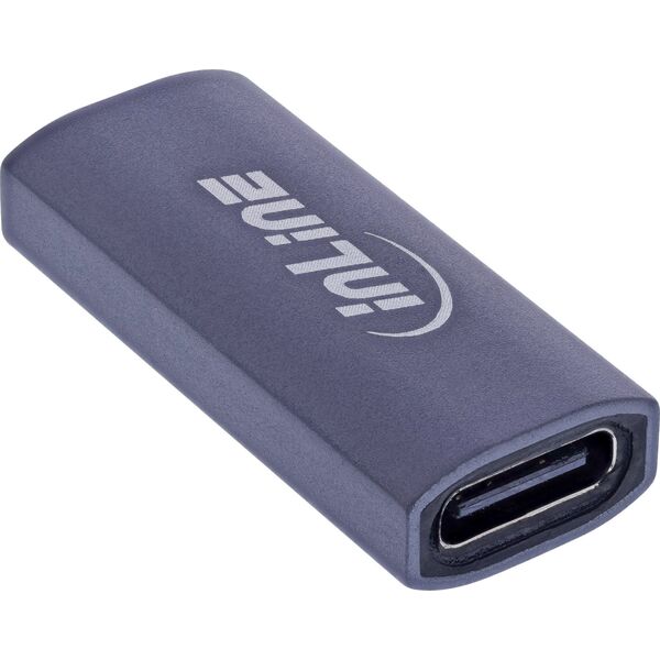 Προσαρμογέας InLine® USB4, Υποδοχή USB-C/Υποδοχή, Αλουμίνιο, γκρι
