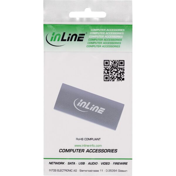 Προσαρμογέας InLine® USB4, Υποδοχή USB-C/Υποδοχή, Αλουμίνιο, γκρι