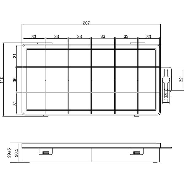 Κουτί μικρών εξαρτημάτων InLine®, 18 διαμερίσματα, διαστάσεις: 207x110x27mm, διαφανές