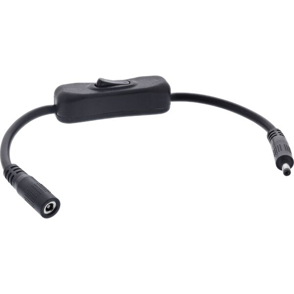 InLine® DC Καλώδιο με Διακόπτη, DC ST/BU 4,0x1,7mm, AWG 18, μαύρο, 0,20m
