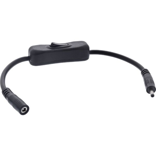 Καλώδιο DC InLine® με διακόπτη, DC ST/BU 3,5x1,35mm, AWG 18, μαύρο, 0,20m