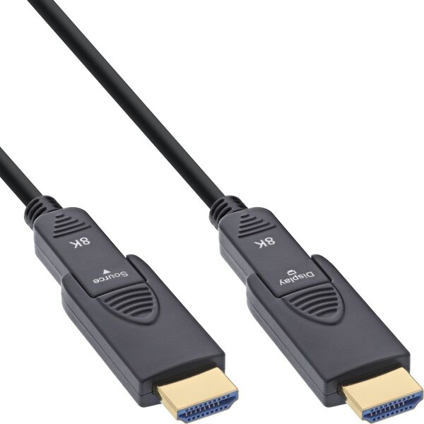 Καλώδιο InLine® HDMI AOC, Ultra High Speed HDMI, 8K4K, Αποσπώμενος σύνδεσμος, 50m