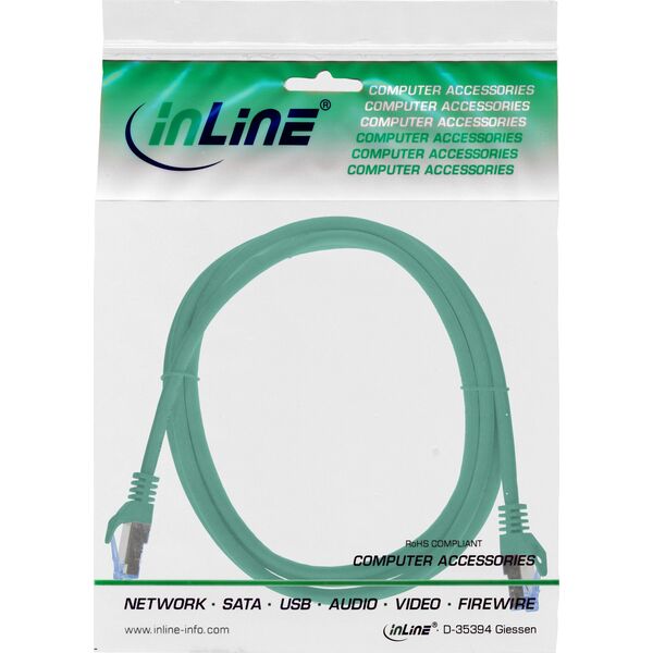 Καλώδιο Patch InLine®, Cat.6A, S/FTP, TPE (LSZH), CCA, πράσινο, 1,5m