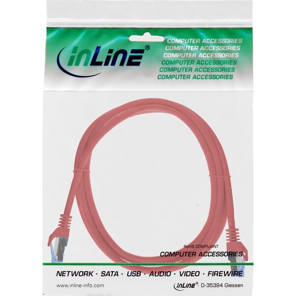 Καλώδιο Patch InLine®, Cat.6A, S/FTP, TPE (LSZH), CCA, κόκκινο, 1,5m