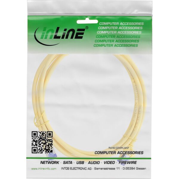 InLine® Καλώδιο Patch Slim, Cat.6A, S/FTP, TPE (LSZH) εύκαμπτο, PoE, κίτρινο, 10m