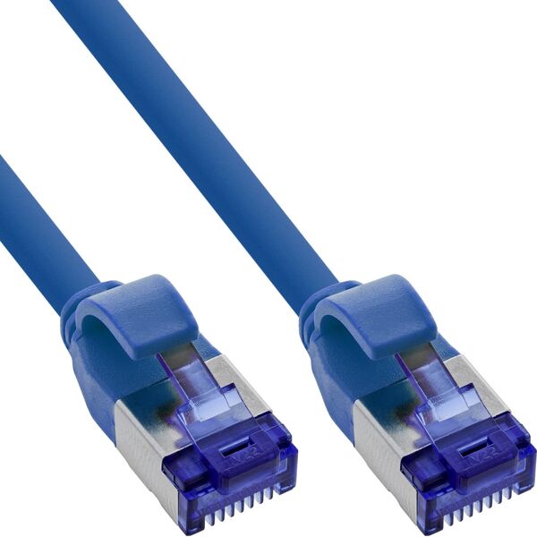 InLine® Καλώδιο Patch Slim, Cat.6A, S/FTP, TPE (LSZH) εύκαμπτο, PoE, μπλε, 5m