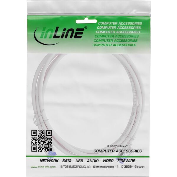 InLine® Καλώδιο Patch Slim, Cat.6A, S/FTP, TPE (LSZH) ευέλικτο, PoE, γκρι, 20m