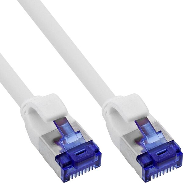 InLine® Καλώδιο Patch Slim, Cat.6A, S/FTP, TPE (LSZH) ευέλικτο, PoE, λευκό, 20m