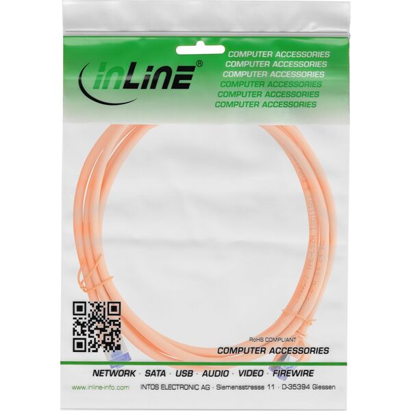 InLine® Καλώδιο Patch Slim, Cat.6A, S/FTP, TPE (LSZH) ευέλικτο, PoE, πορτοκαλί, 5m