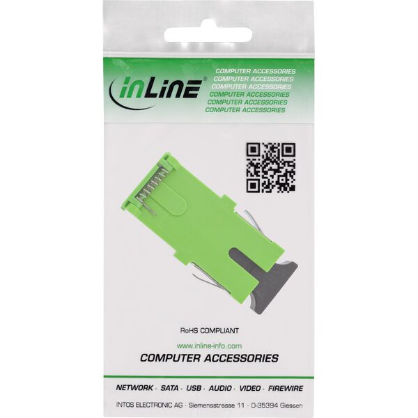 InLine® Ζεύξη LWL, Simplex SC/SC, SM, Κεραμικό μανίκι, με κλείστρο, πράσινο