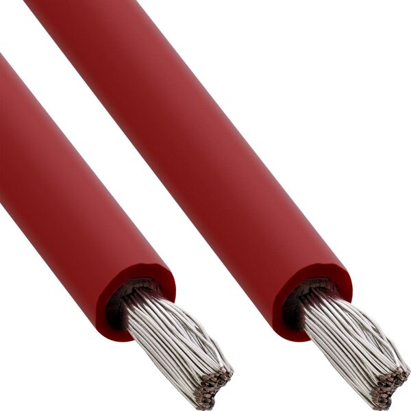 Καλώδιο εγκατάστασης ηλιακών συστημάτων InLine® H1Z2Z2-K 6mm² κόκκινο 25m