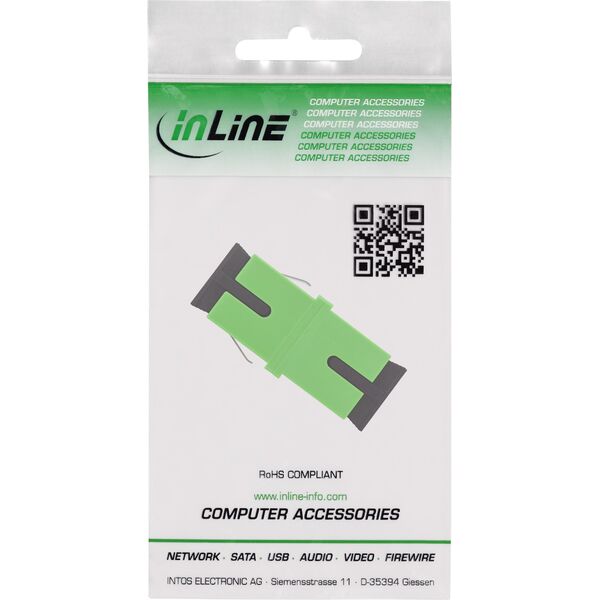 InLine® Ζεύξη LWL, Simplex SC/SC, SM, Κεραμικό μανίκι, με εσωτερικό κλείστρο, πράσινο