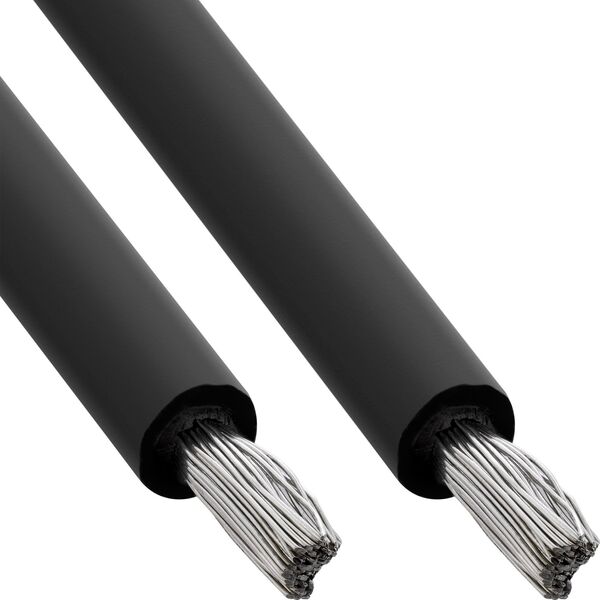 Καλώδιο εγκατάστασης ηλιακών συστημάτων InLine® H1Z2Z2-K 6mm² μαύρο 25m