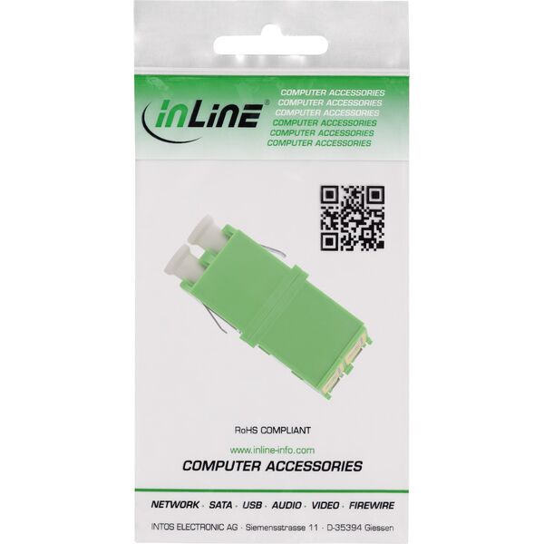 Σύζευξη LWL InLine®, Duplex LC/LC, singlemode, πράσινο, με κλείστρο, κεραμικό περίβλημα
